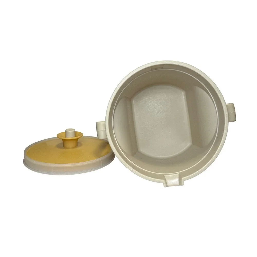 Vintage‎ Tupperware Tan Almond Yellow Lot Divided Tray Creamer Chip Dip w/ Lids